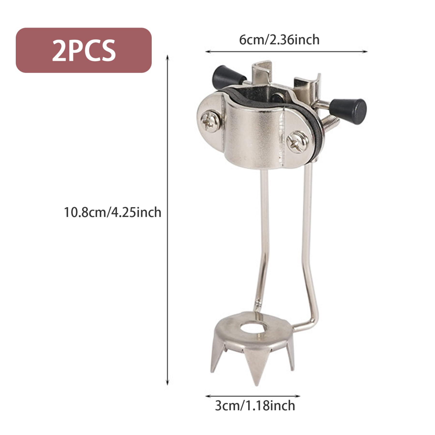 2PCS Stainless Steel 5-Prong Non-Slip Ice Tips for Canes - Universal Cane Ice Tip Attachment for Winter Snow Safety - Perfect for Walking on Ice, Snowy Pavements & Slippery Surfaces