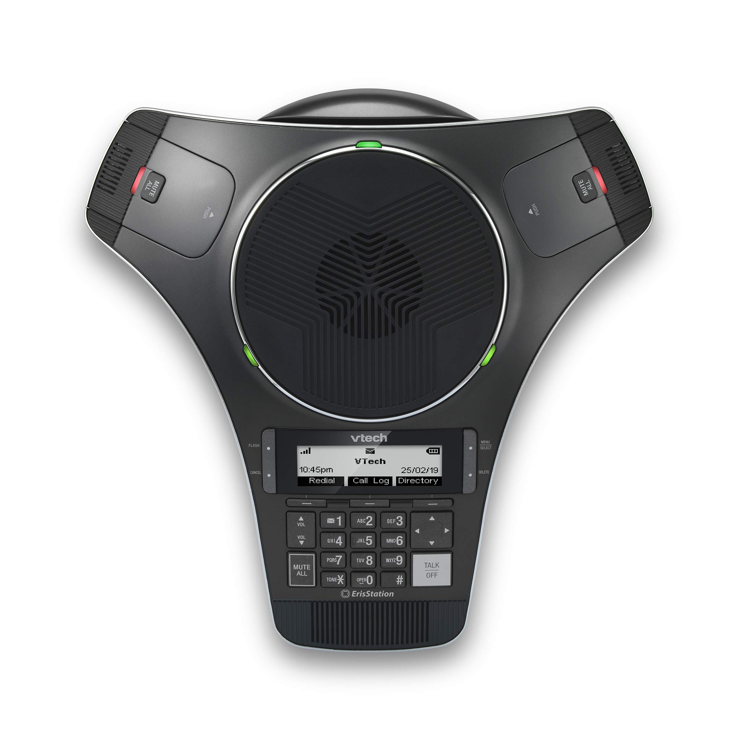 VTech VCS712 ErisStation DECT 6.0 Wireless Conference Phone with 2 Wireless Mics | Orbitlink Technology | Full-Duplex Speakerphone | 24-Hour Battery Life | Ideal for Small & Medium Business Meetings, Office Conferences & Remote Team Collaboration
