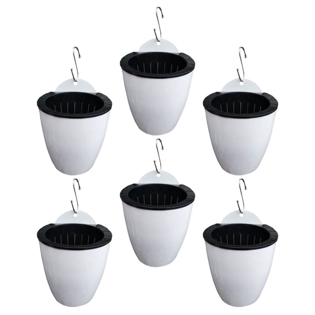 YARNOW 6 Sets Self-Watering Wall-Mounted Planters - Succulent Flower Pots, Hydroponic Containers & Air Plant Holders for Indoor Outdoor Decor, Home Garden, Office, Balcony