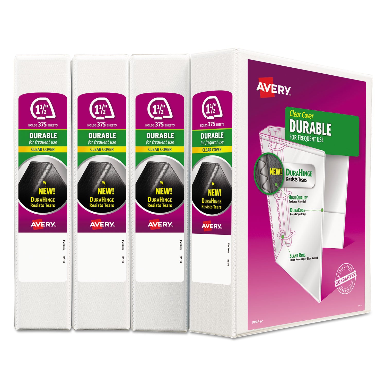 Avery® Durable 3-Ring Binder with Durahinge & Slant Rings - 1.5