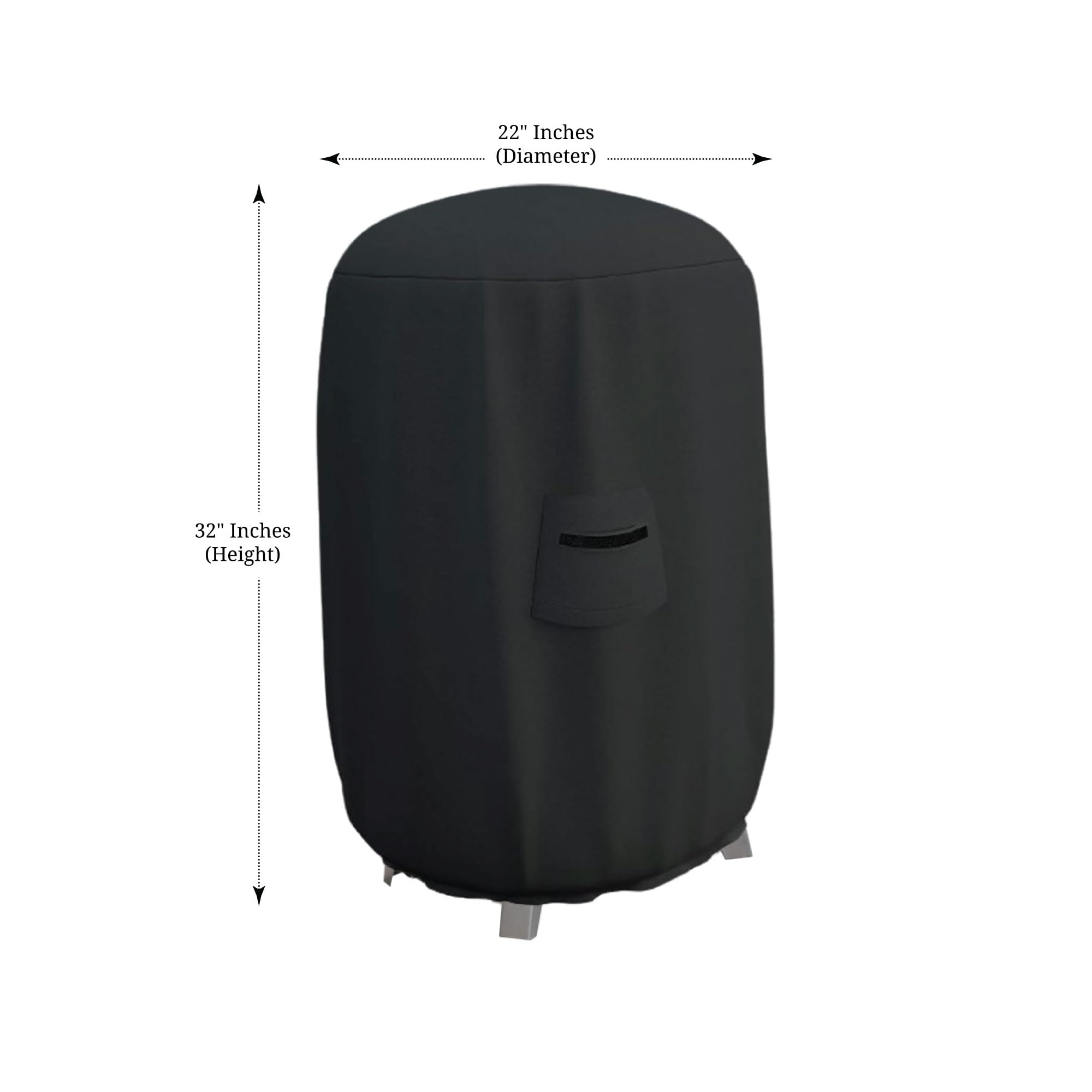 Premium 12 Oz Waterproof BBQ Grill Cover - UV & Weather Resistant Smoker Cover for Dome, Bullet, Barrel, Kettle & Drum Grills (22