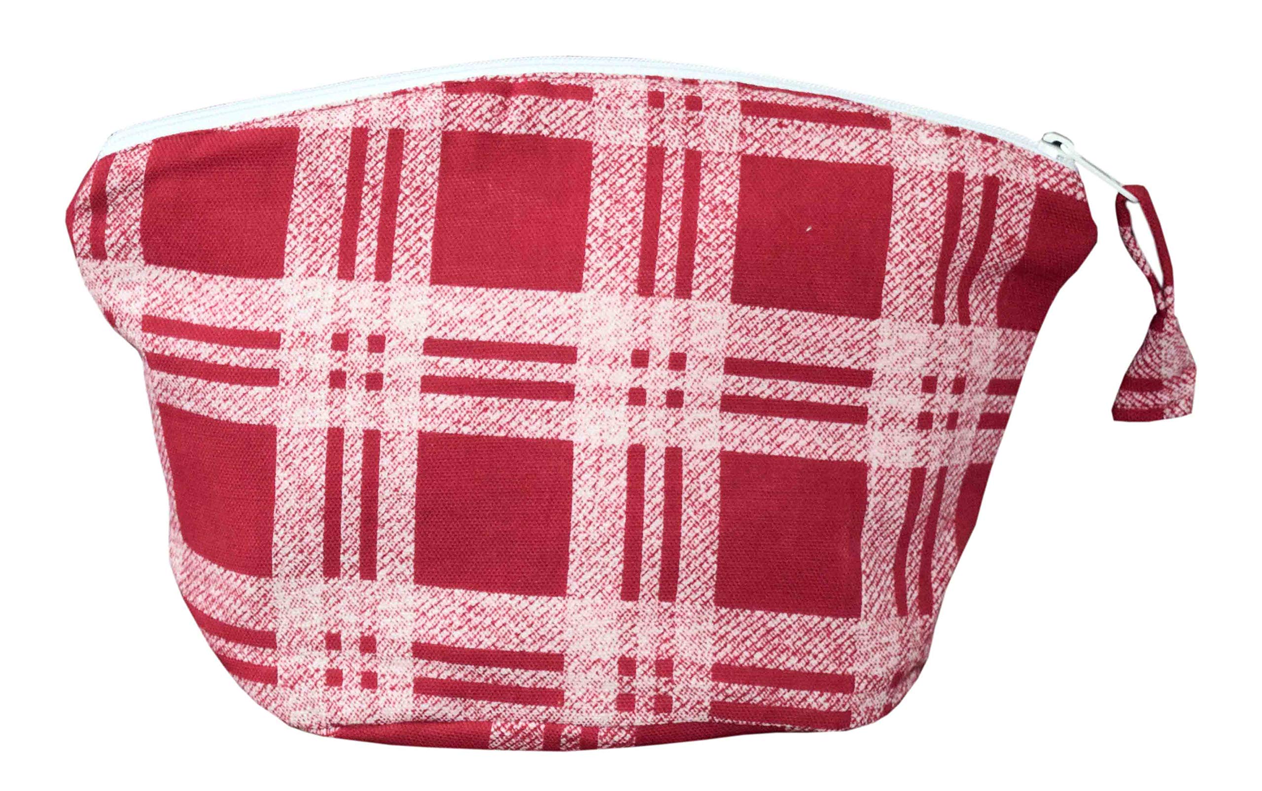 HVE Women's Makeup Pouch - Waterproof Cosmetic Bag for Travel, Toiletry Organizer & Makeup Accessories Storage | Perfect Gift for Girls & Women | Ideal for Daily Use, Gym, Vacation & Business Trips (Red)