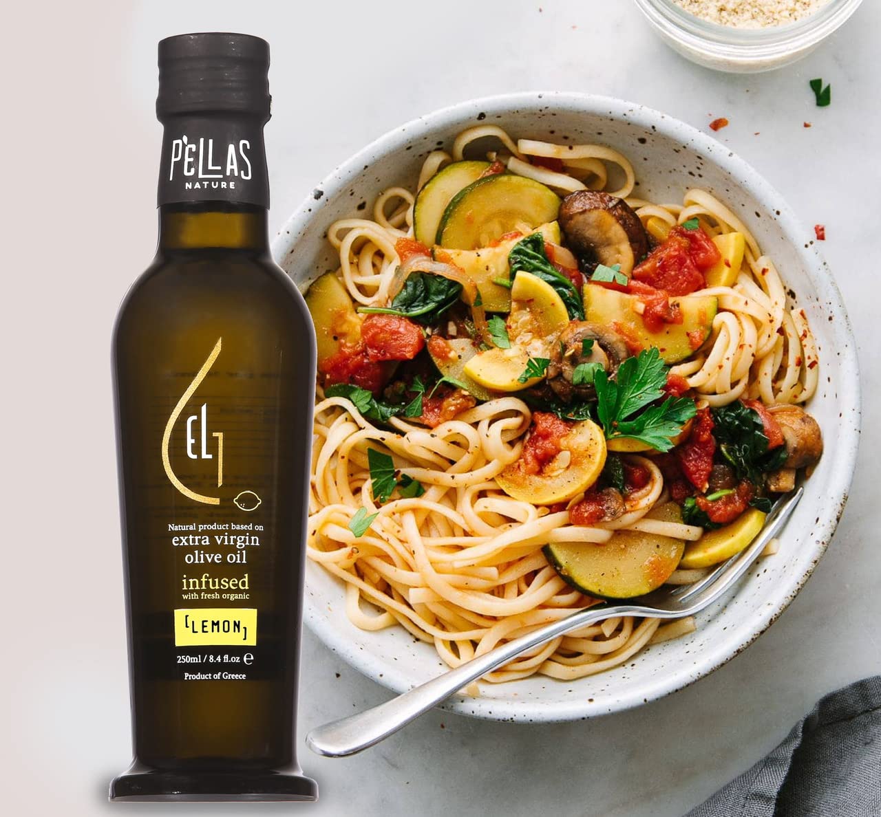 Organic Infused Extra Virgin Olive Oil Set - Garlic, Basil, Lemon, Rosemary, Greek Oregano & Red Hot Pepper Flavors | 8.45oz Bottles (Pack of 6) | Premium Finishing Oil for Salads, Pasta, Bread Dipping & Gourmet Cooking