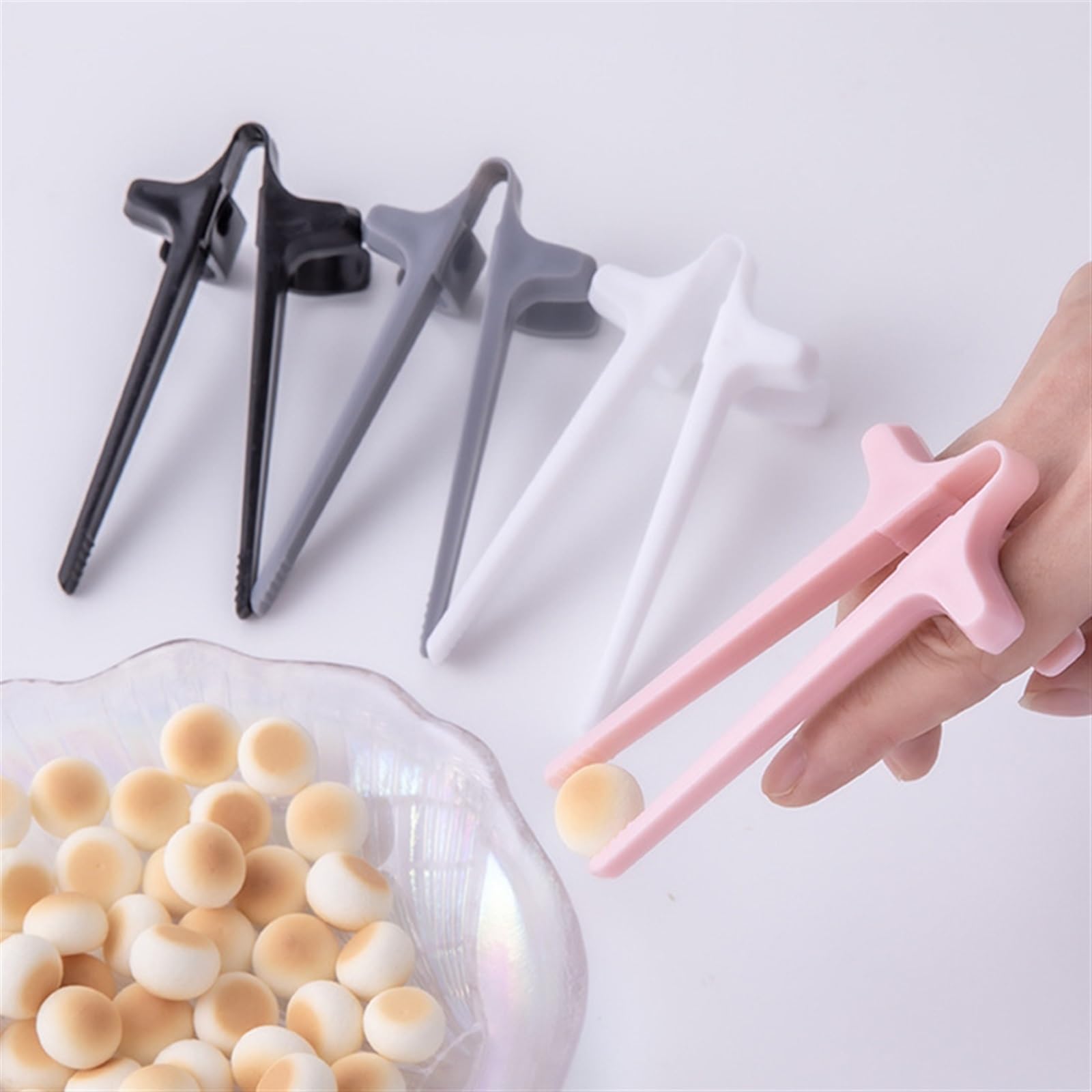 Premium Stainless Steel Hair Removal Tweezers - Non-Slip Grip for Eyebrow Shaping & Facial Hair Plucking | Also Great as Snack Tongs, Food Picking Utensil & Craft Tool (Grey)