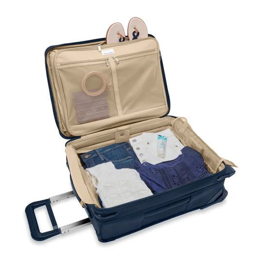 Briggs & Riley Baseline Global 2 Wheel Carry On Luggage - Lightweight Spinner Suitcase for Business Travel & Weekend Getaways | TSA Approved, Durable Expandable Cabin Baggage