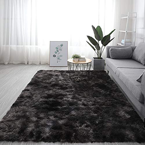 Soft Fluffy Shaggy Area Rugs - Non-Slip Gradient Tie-Dye Large Carpet for Bedroom, Living Room & Kids Room (100x200cm) - Cozy Floor Mat for Home Decor, Play Area & Nursery