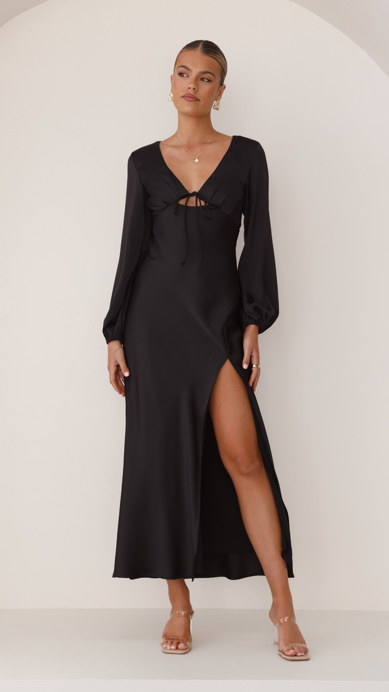 Brigitte Maxi Dress - Elegant Black Long Dress for Women | Perfect for Weddings, Parties & Evening Events