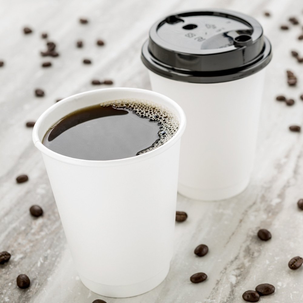 Restaurantware 12oz Disposable Coffee Cups - 500 Pack Double Wall Insulated Hot Cups for Coffee, Tea & Hot Chocolate | White Rippled Paper Cups (Lids Sold Separately) | Perfect for Cafes, Offices & Catering Events
