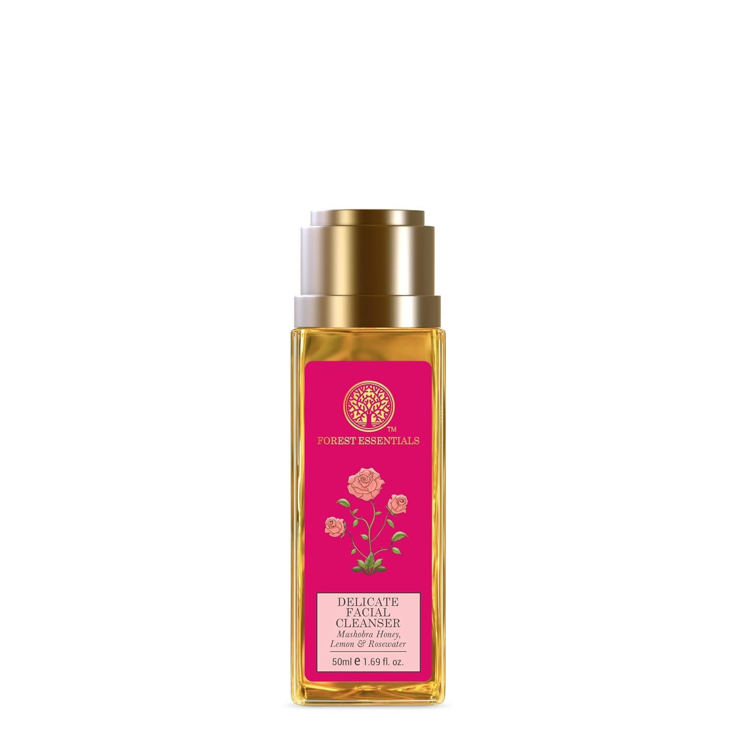 Forest Essentials Delicate Facial Cleanser with Mashobra Honey, Lemon & Rosewater - Gentle Face Wash for Dry & Sensitive Skin | Daily Skincare Routine, Morning & Night Cleansing