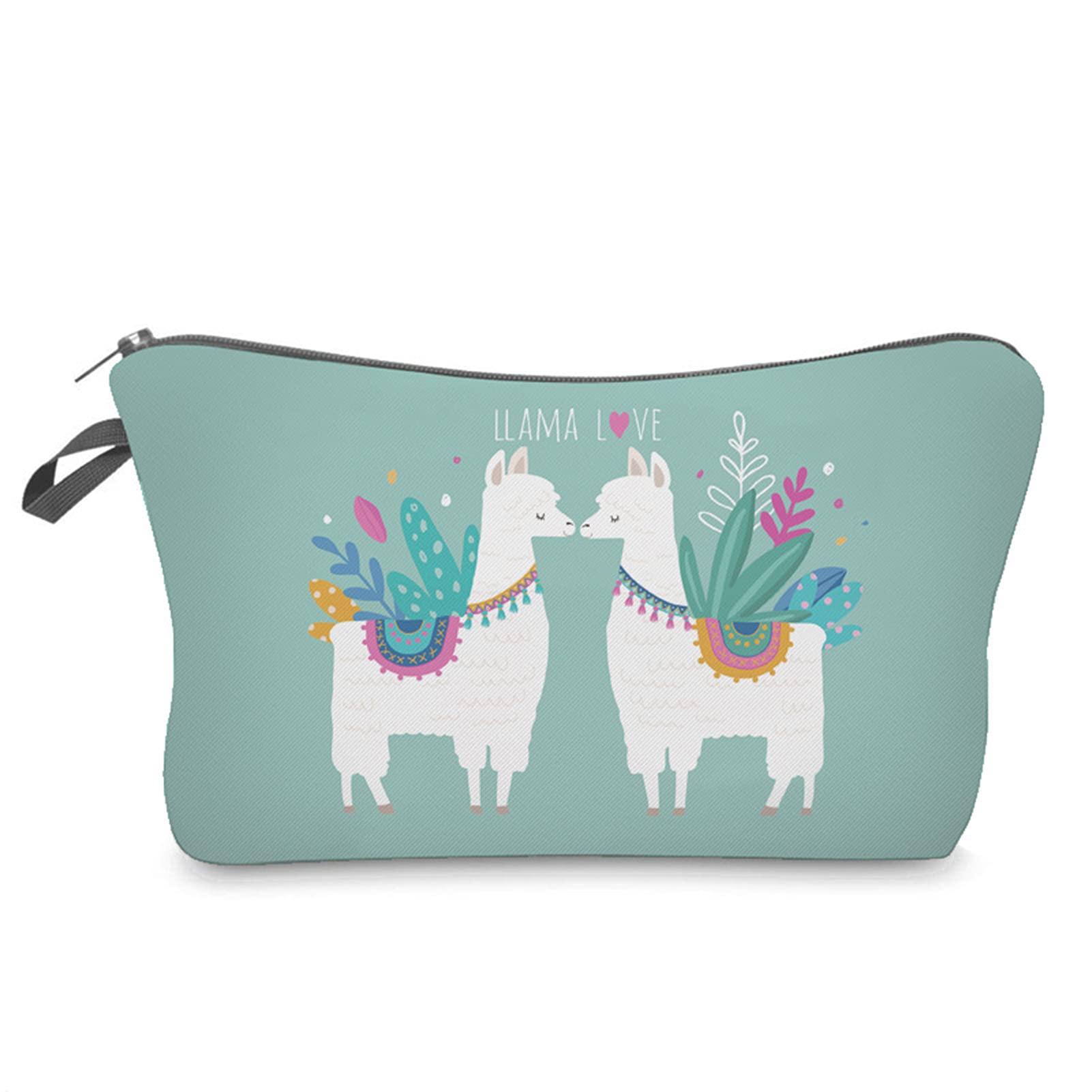 Waterproof Alpaca Print Makeup Bag for Women - Fashionable Cosmetic Case with Solid Zipper - Perfect for Travel, Gym & Daily Organizer