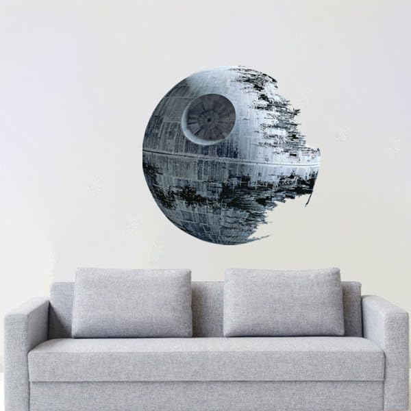 Death Star Wall Mural - Removable Star Wars Bedroom Decor for Kids Room, Nursery, Dorm & Apartment | Space-Themed Peel & Stick Wall Art for Sci-Fi Fans & Galactic Nursery Design