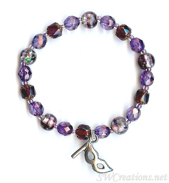 Lilac Confetti Beaded Bracelet for Multiple Sclerosis Awareness - Adjustable Stretch Beads for Women & Teens - Perfect for Fundraisers, Support Gifts & Daily Wear
