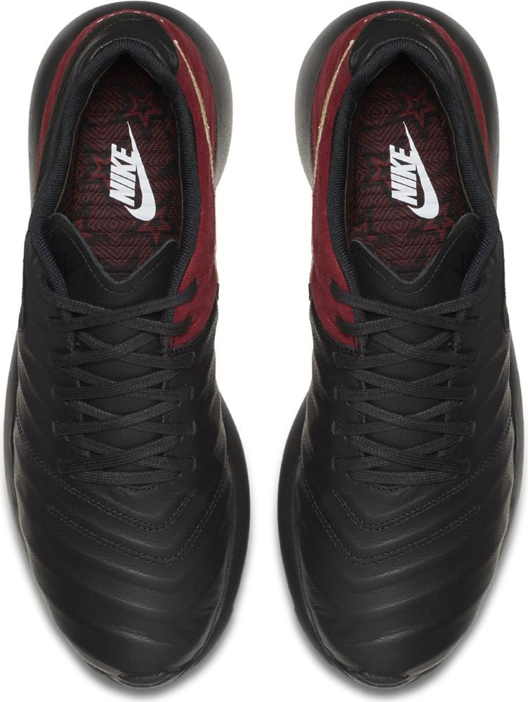 Nike Roshe Tiempo VI FC Men's Soccer Cleats - Black/Team Red Football Shoes for Artificial Grass & Turf - Lightweight Comfort for Training & Matches