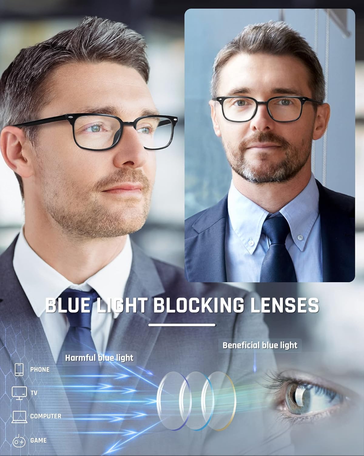 NOVIVON 6 Pack Blue Light Blocking Reading Glasses for Women & Men - Anti Glare Computer Glasses for Screen Time, Reading & Office Work - Lightweight Cheaters Eyewear for Daily Use