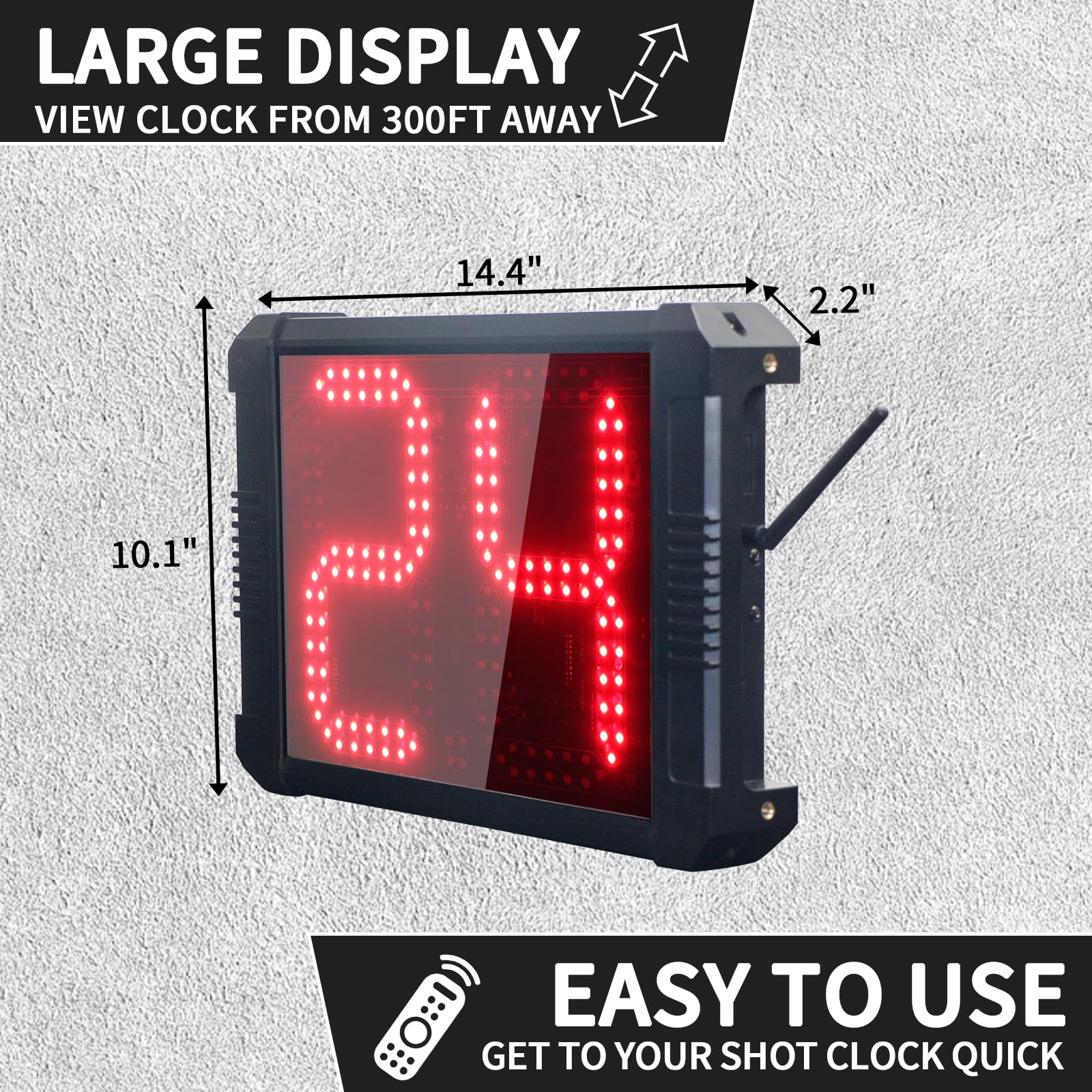 Basketball Shot Clock Timer - 12/24/25/30/35/40/60 Seconds Countdown Timer with Loud Buzzer | Portable Digital Sports Timer for Basketball, Volleyball, Soccer & Training | Perfect for Coaches, Gyms & School Sports