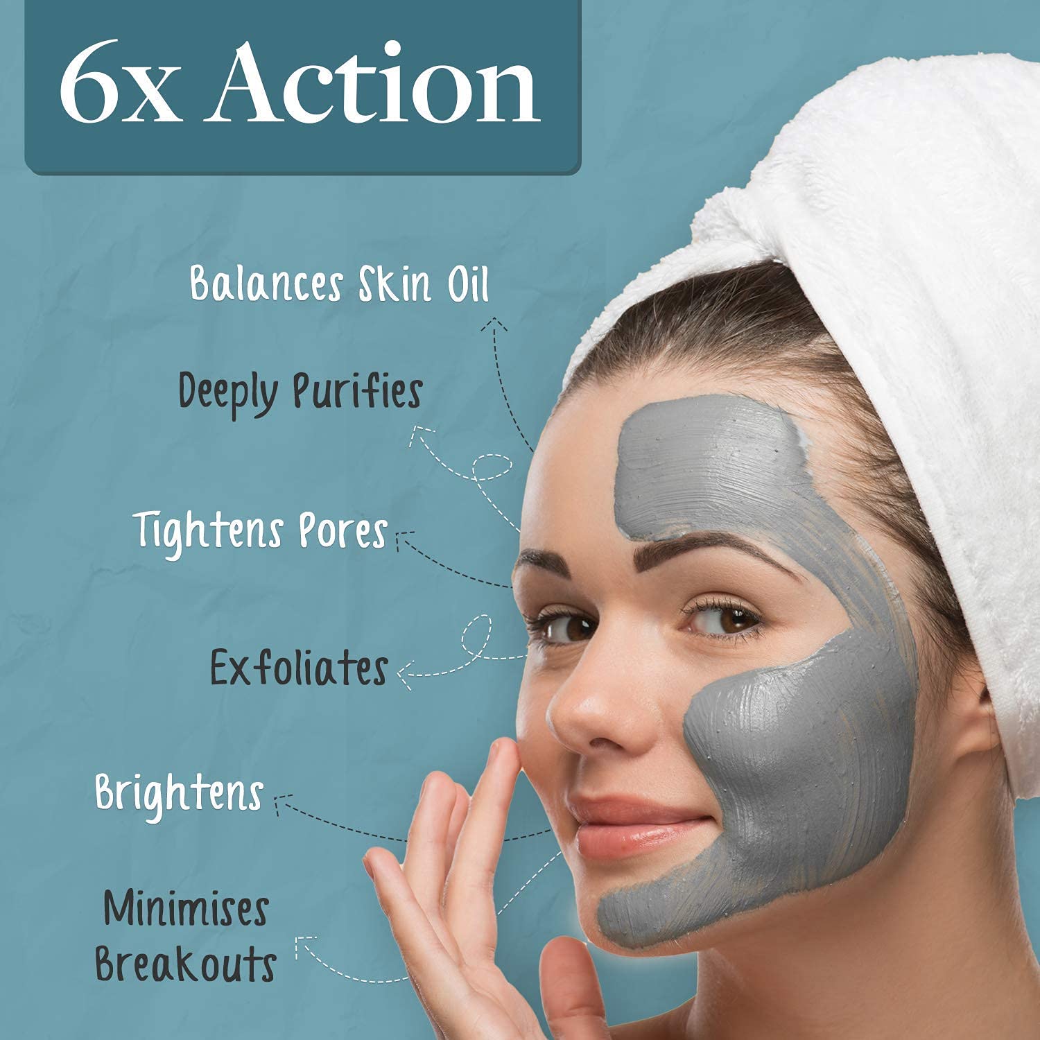 Natural Moroccan Lava Clay & Activated Charcoal Face Mask for Acne Control, Pore Tightening & Skin Brightening | Best for Normal to Oily Skin | Perfect for Deep Cleansing & Detoxifying at Home Spa Days