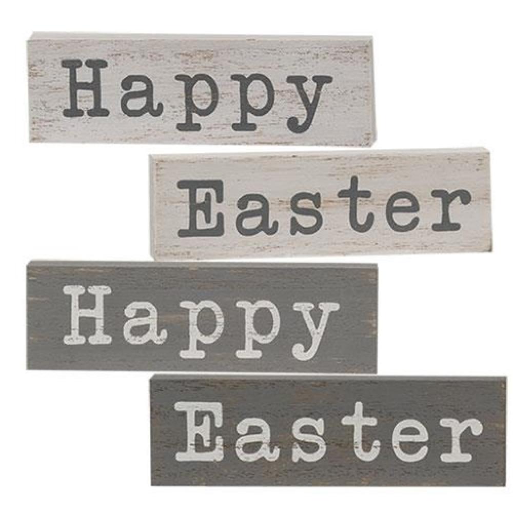 Happy Easter Duo Mini Block Set - 4 Assorted Designs for Easter Decorations, Party Favors, and Gift Giving