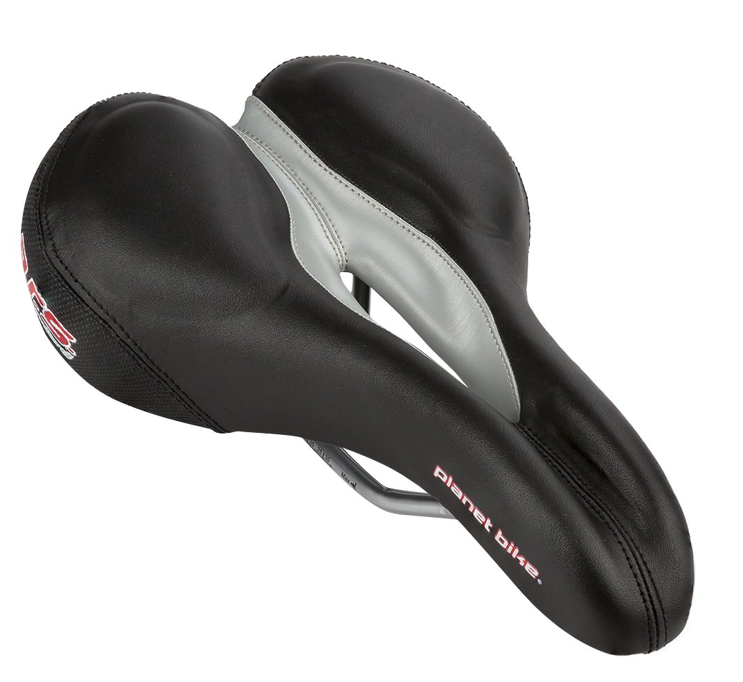 Planet Bike A.R.S. Standard Comfort Bike Saddle for Men - Black/Silver Cycling Seat for Road Bikes, Mountain Bikes & Commuting