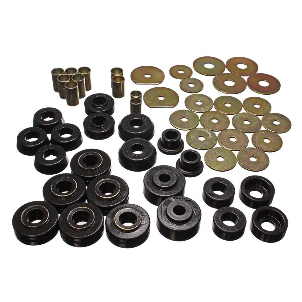 Energy Suspension Body Mounts for 1965-1970 Chevy Impala & Bel Air - Black Polyurethane Bushings (3.4138G) | Classic Car Restoration & Performance Upgrade