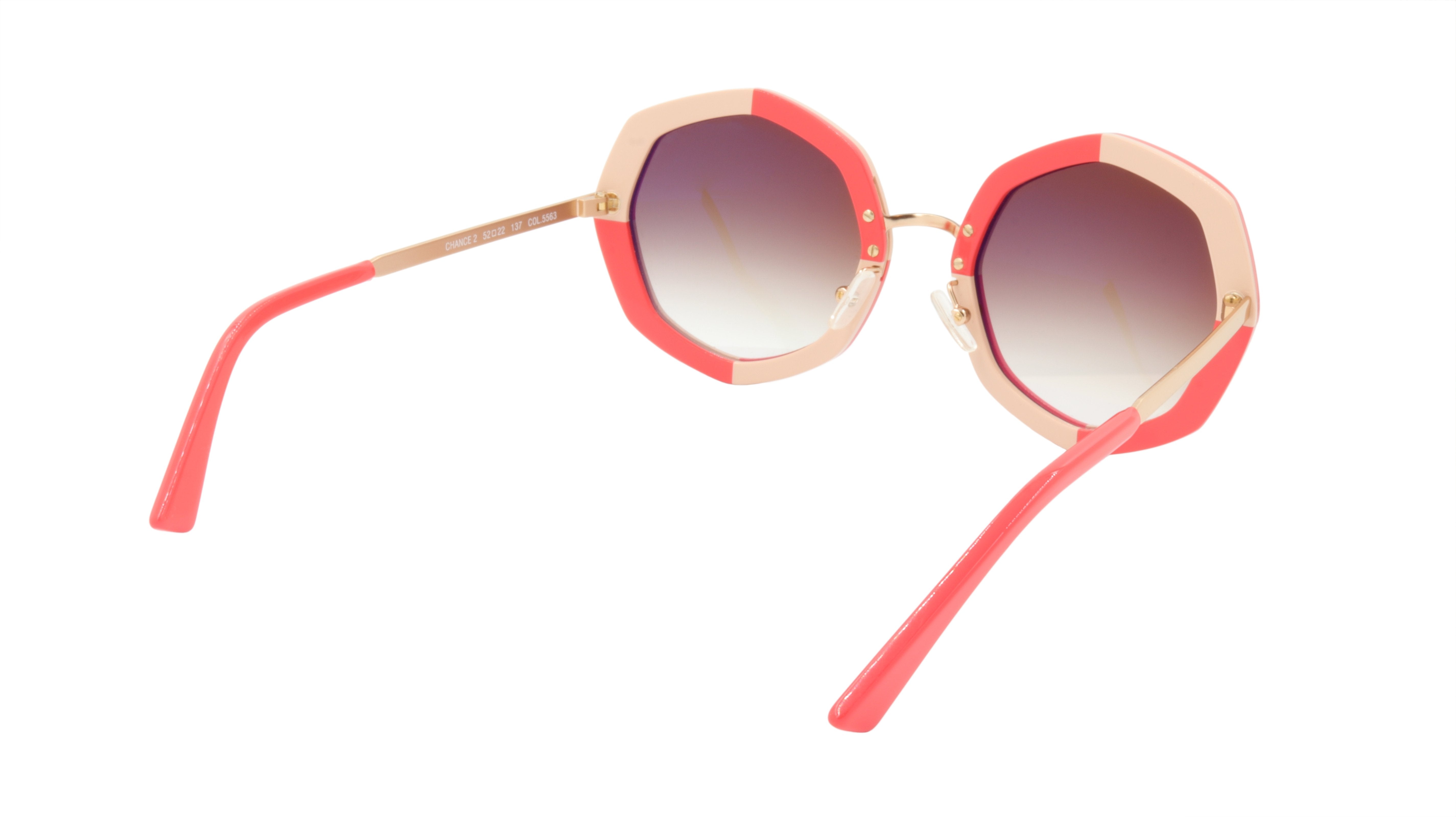 Face A Face CHANCE 2 Sunglasses - Acetate & Metal Frame in Nude Poppy Checker Pattern | UV Protection for Outdoor Activities & Fashion Statement