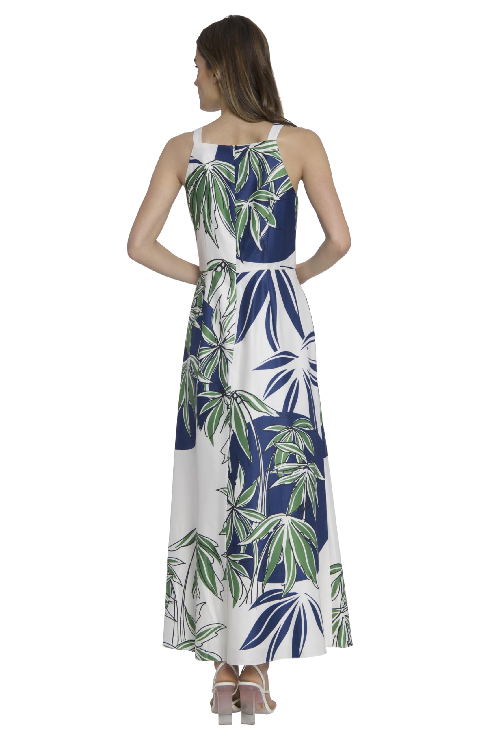 Maggy London Women's Sleeveless Square Neck Maxi Dress - Elegant Wedding Guest, Bridal Shower & Special Occasion Dress for Parties, Vacations & Birthday Celebrations