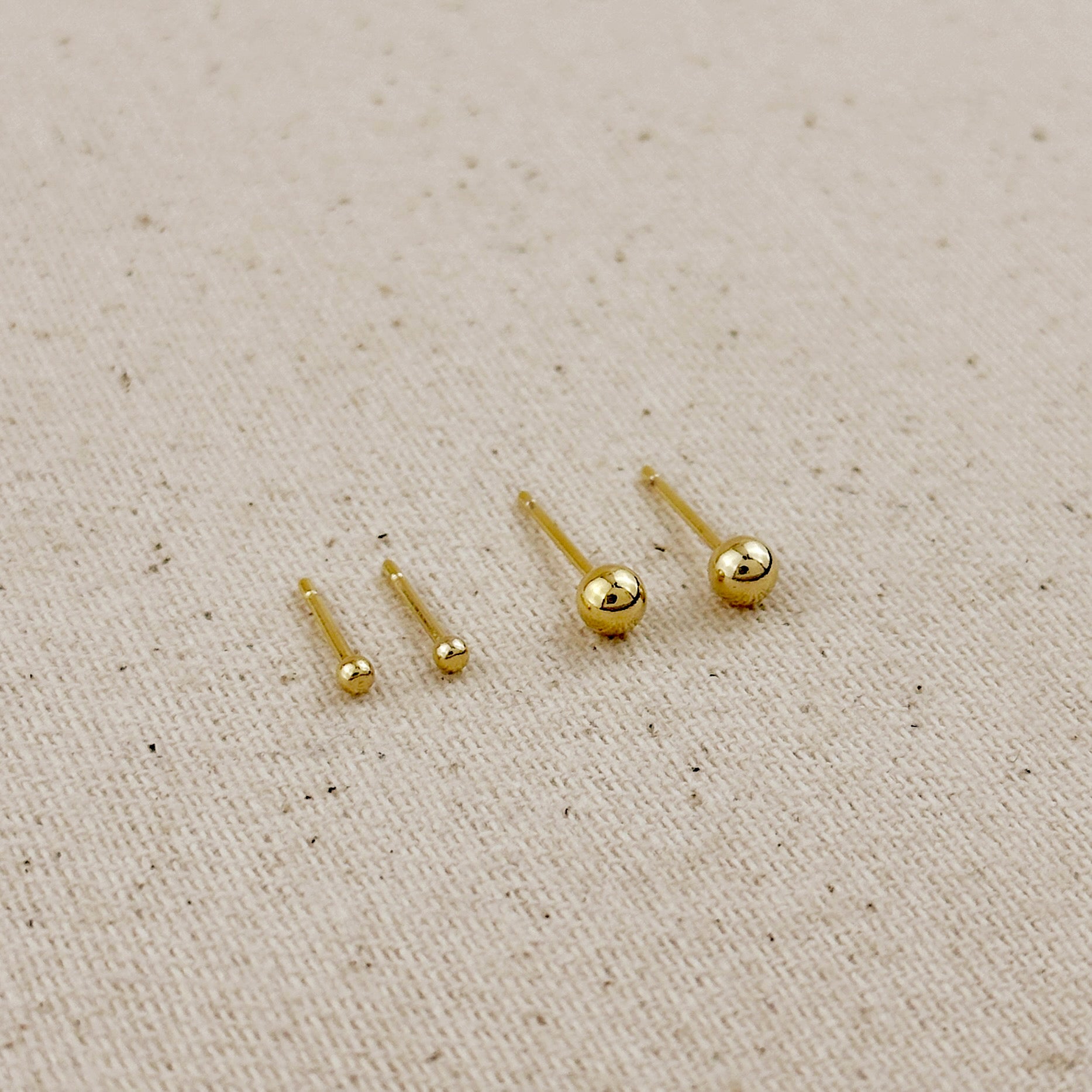 18K Gold Filled Ball Stud Earrings for Women - Hypoallergenic Cubic Zirconia Studs - Perfect for Everyday Wear, Gift Giving & Special Occasions