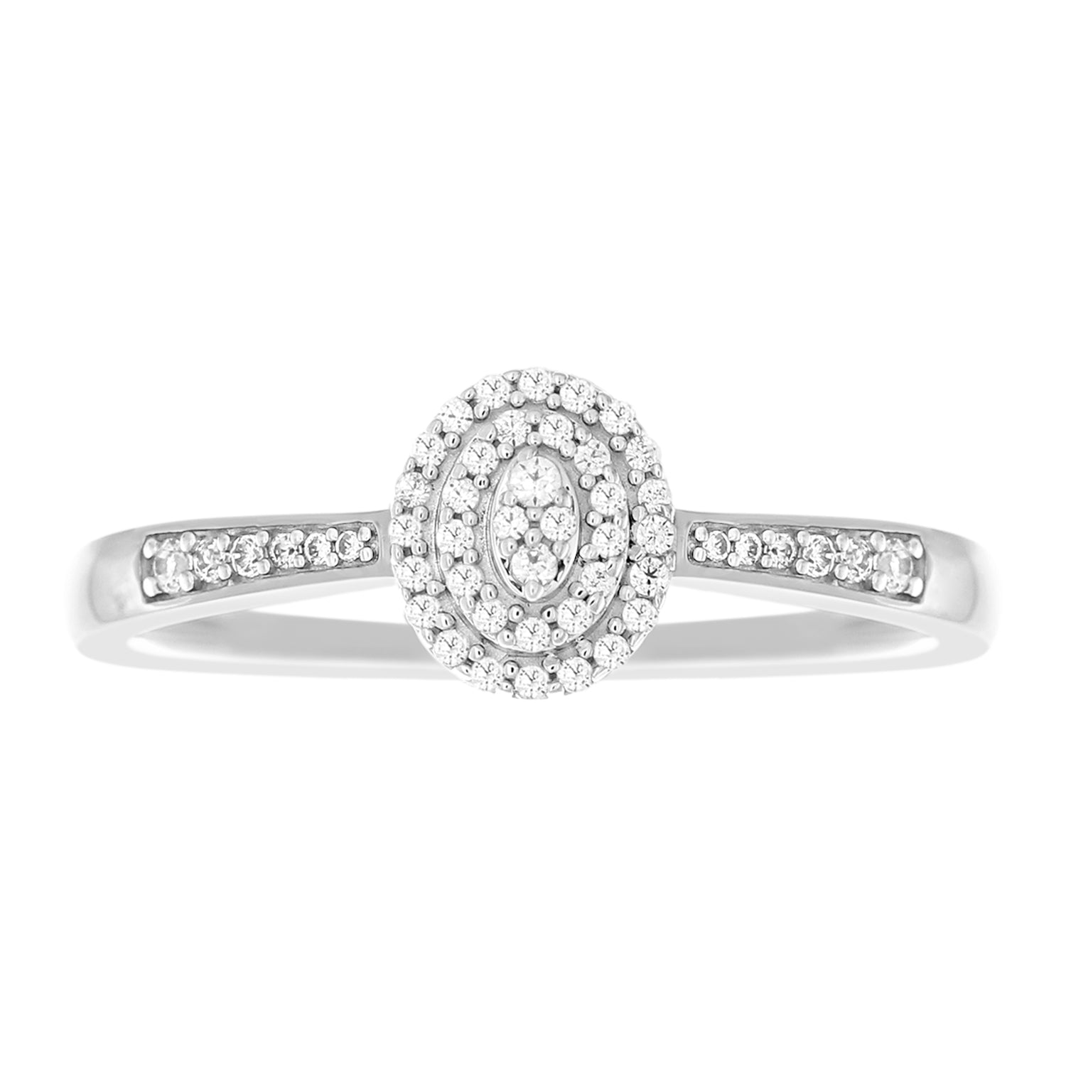 9ct White Gold 0.15 Carat Diamond Ring with 49 Brilliant Cut Diamonds - Elegant Wedding Band, Anniversary Gift for Her, Perfect for Engagement & Special Occasions