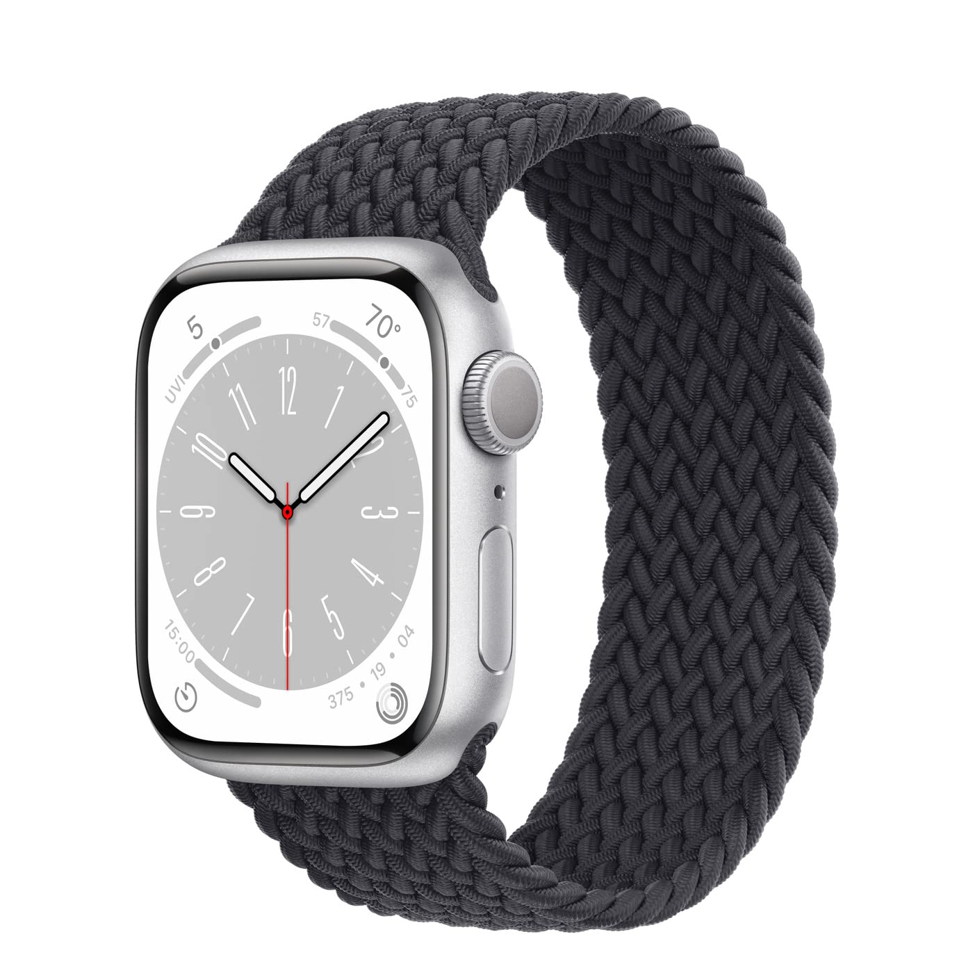 Apple Watch Series 8 (GPS, 41mm) - Silver Aluminum Case with Midnight Braided Solo Loop - Renewed Smartwatch for Fitness Tracking, Heart Rate Monitoring & iPhone Connectivity | Perfect for Workouts, Daily Wear & Active Lifestyle