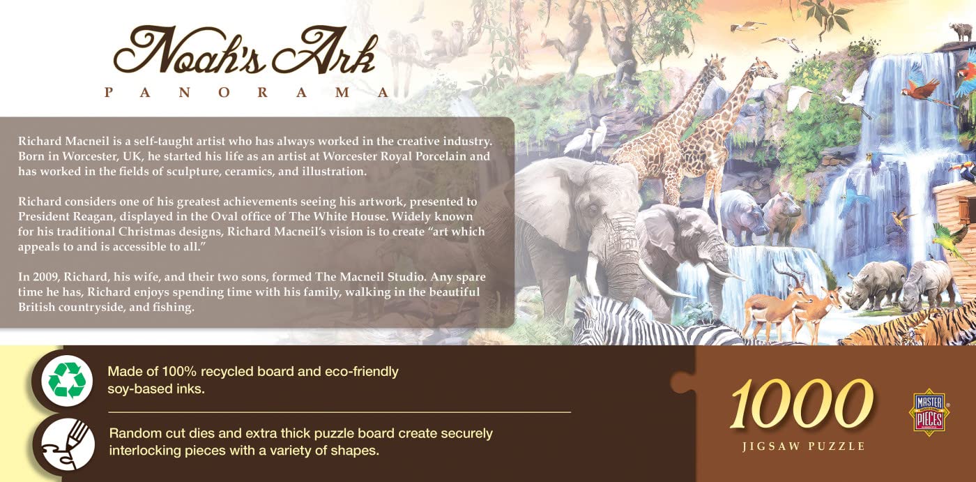 1000-Piece Noah's Ark Jigsaw Puzzle - 33 x 99 cm Masterpiece for Adults & Families - Perfect for Home Decor, Relaxation & Brain Teaser Activities