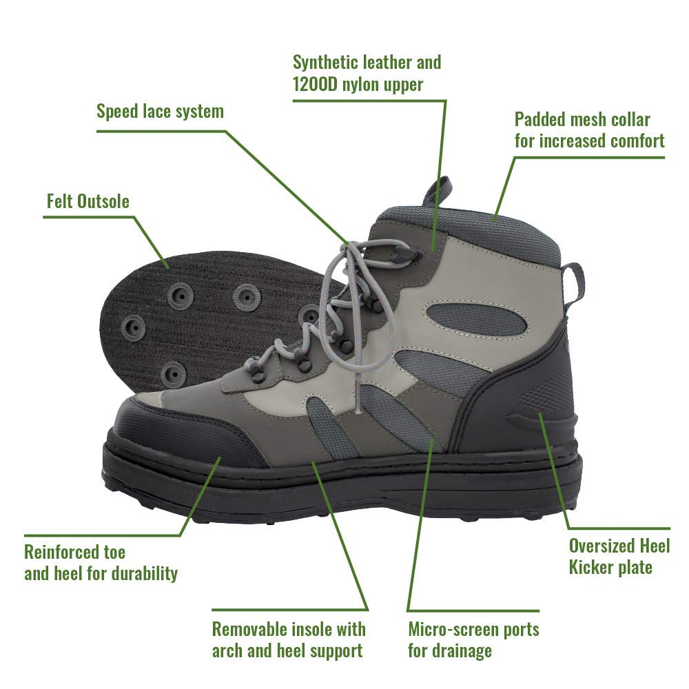 FROGG TOGGS Men's Cleated/Felt Wading Boots for Fishing & Hunting
