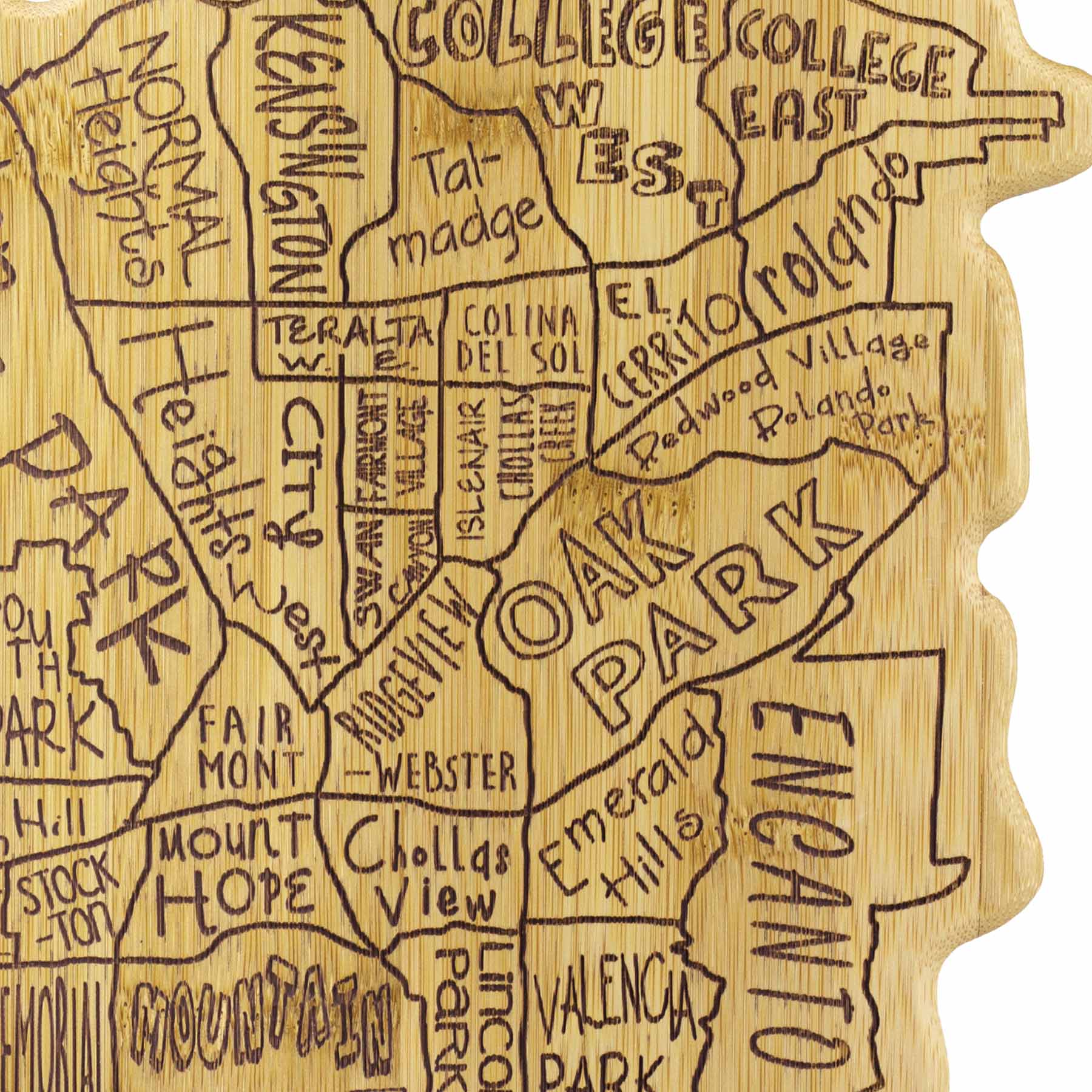 Premium San Diego Themed Wooden Cutting Board 14.5