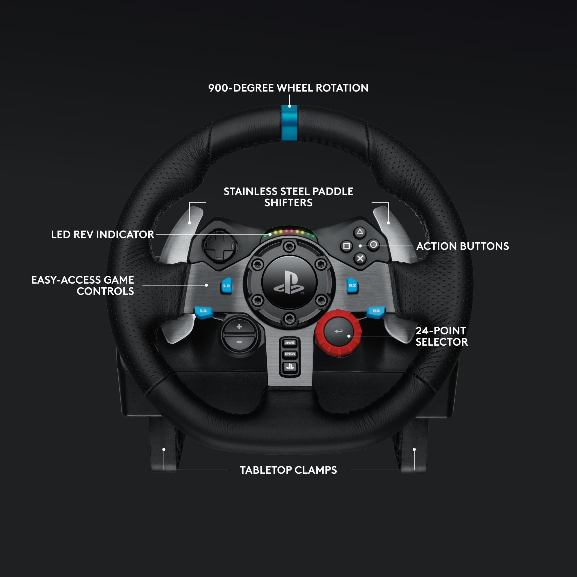 Logitech G29 Driving Force Racing Wheel & Pedals with Force Feedback & Real Leather - ASTRO A10 Gen 2 Wired Gaming Headset - Compatible with PS5, PS4, PC, Mac - Black - Perfect for Sim Racing & Gaming Setups