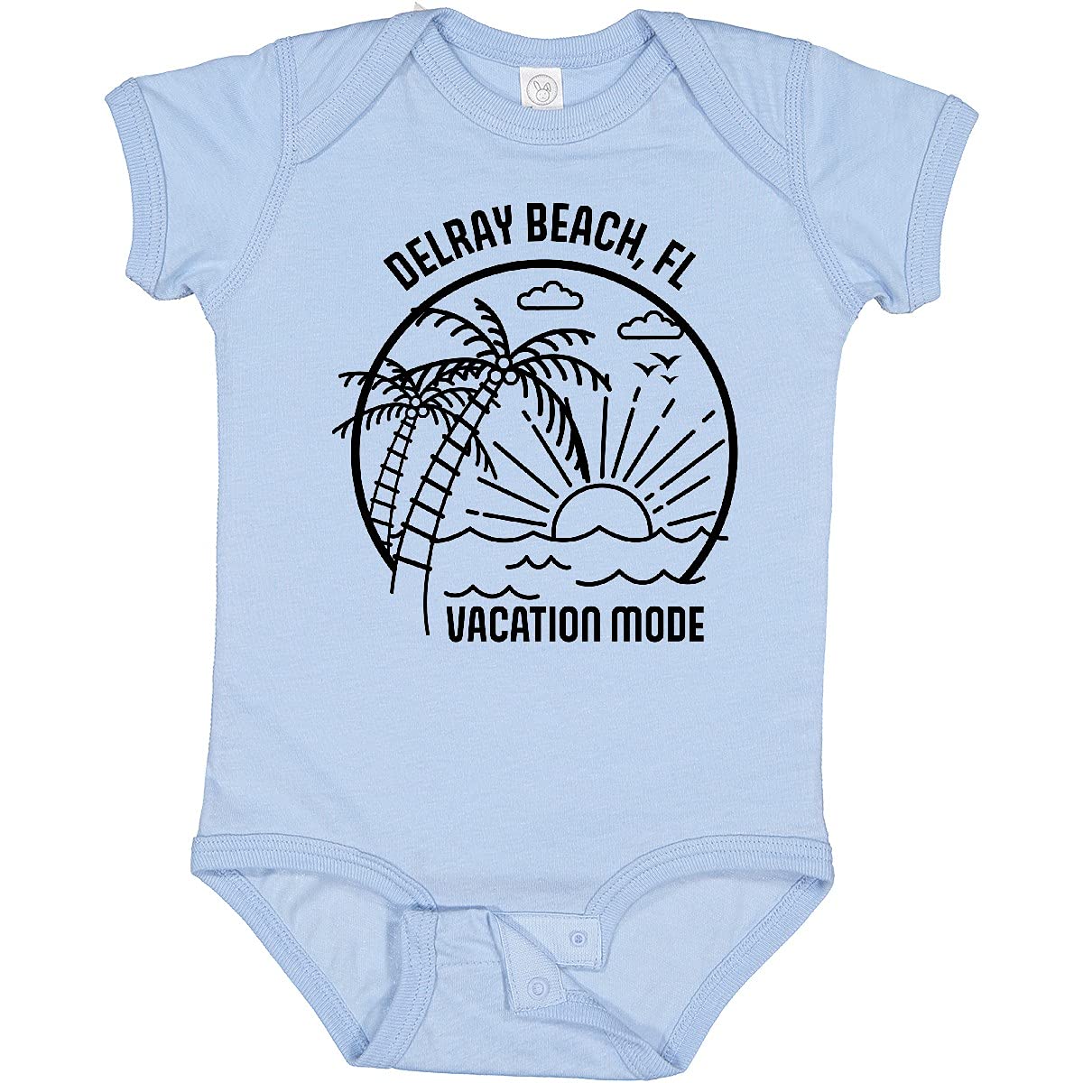 Inktastic Summer Vacation Mode Delray Beach Florida Baby Bodysuit - Cute Florida-Themed Outfit for Infants & Toddlers - Perfect for Beach Trips, Family Photos & Vacation Souvenirs
