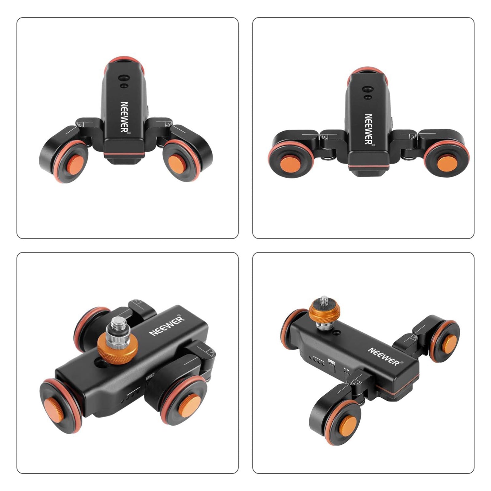 NEEWER DL100 3-Wheel Wireless Camera Dolly with Remote Control - 3 Speed Adjustable for Smooth Video Shooting | Perfect for Film Making, Vlogging, and Studio Productions