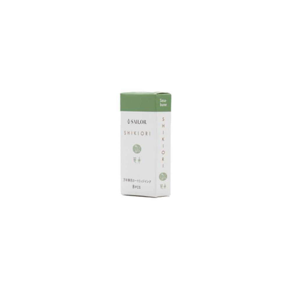 Sailor Shikiori Kusa Asobi Fountain Pen Ink Cartridges (8 Pack) - Vibrant Green Ink for Calligraphy, Journaling & Letter Writing