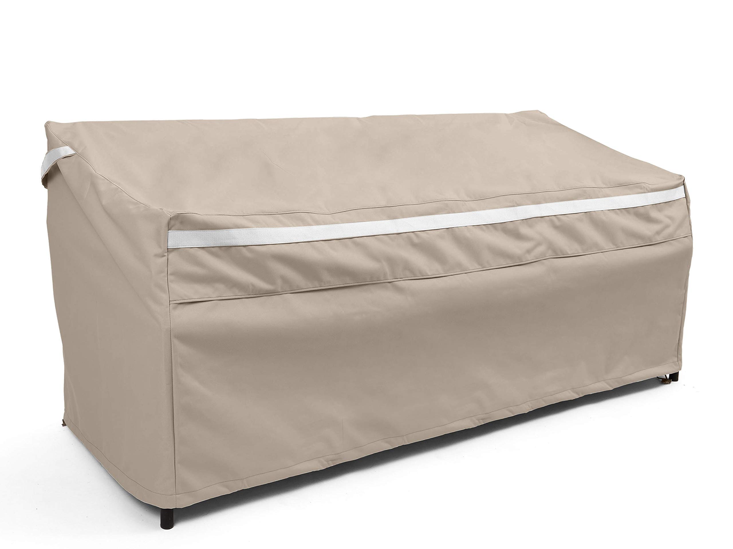 Premium Outdoor Patio Sofa Cover - Waterproof & UV Resistant Polyester Furniture Protector with Drawstring Hem - Fits Most Patio Chairs & Loveseats - Perfect for Backyard, Deck, and Garden Use (Clay Color)