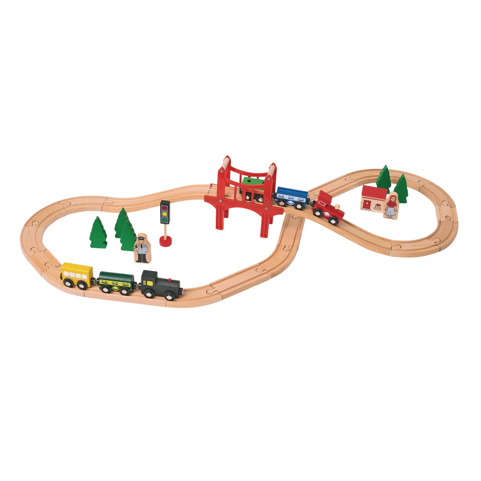 40-Piece Wooden Train Set with Railway Tracks & Accessories - STEM Educational Toy for Preschoolers Ages 3+ | Develops Early Engineering Skills | Perfect for Imaginative Play & Learning Scenarios