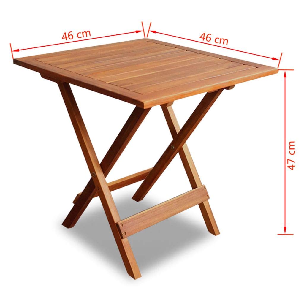 Foldable Acacia Wood Bistro Table - Outdoor Patio Side Table for Garden, Backyard & Balcony | Perfect for Coffee, Dining & Relaxing in Small Spaces