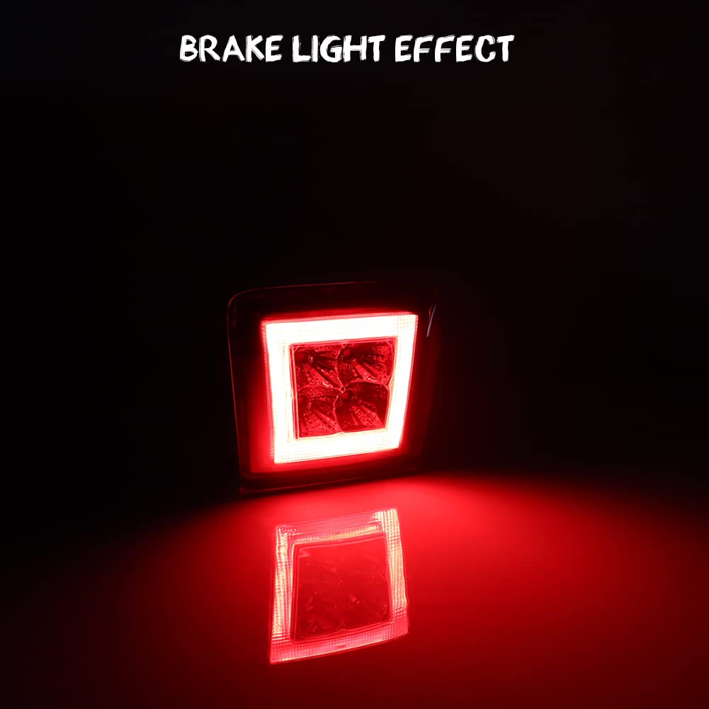 Red Clear Lens Full LED Rear Bumper Fog Light Kit - Compatible with 2009-2019 Nissan 370Z & 2013-2017 Nissan Juke Nismo - High Visibility Safety Lighting for Night Driving & Bad Weather Conditions