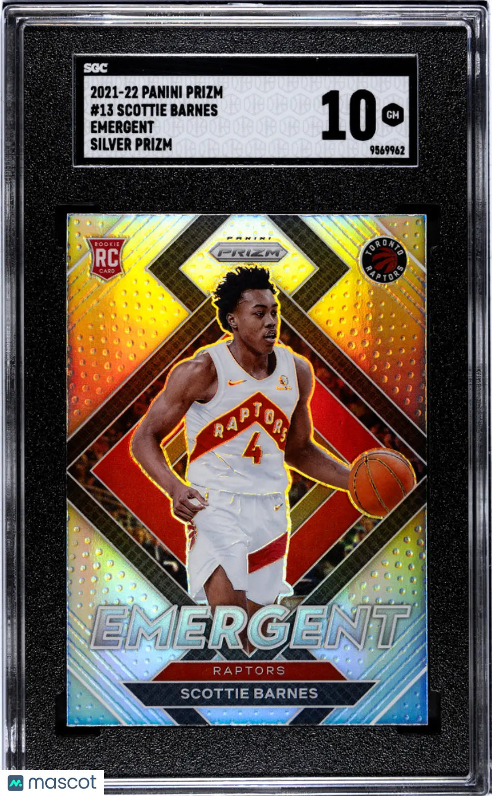 2021-22 Panini Prizm Scottie Barnes Rookie Card - Emergent Silver Prizm SGC 10 Gem Mint | NBA Basketball Trading Card for Collectors & Investors | Perfect for Display, Trading, and Portfolio Growth
