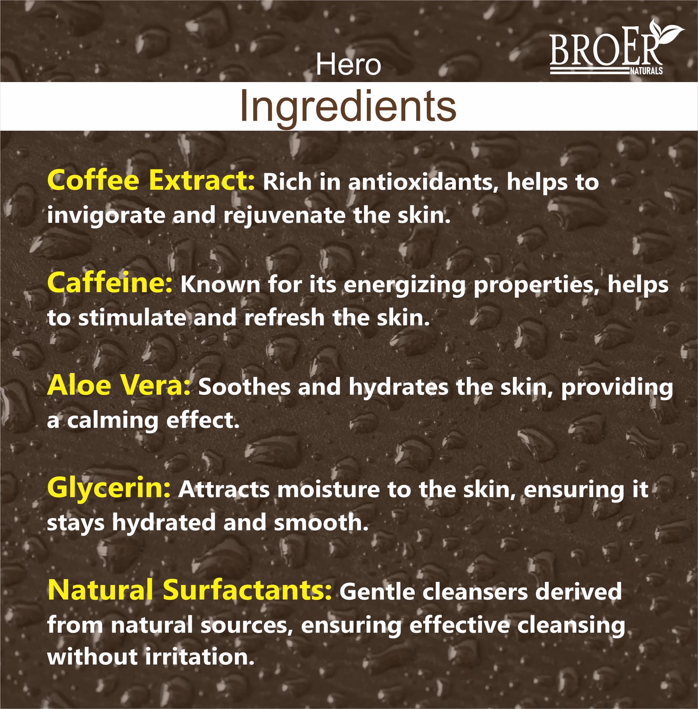 BROER De-Tan Coffee Body Wash for Men & Women - Caffeine Infused Shower Gel, Paraben & Sulphate Free, 200ml | Exfoliating & Brightening Skin Care for Post-Workout & Morning Refreshment