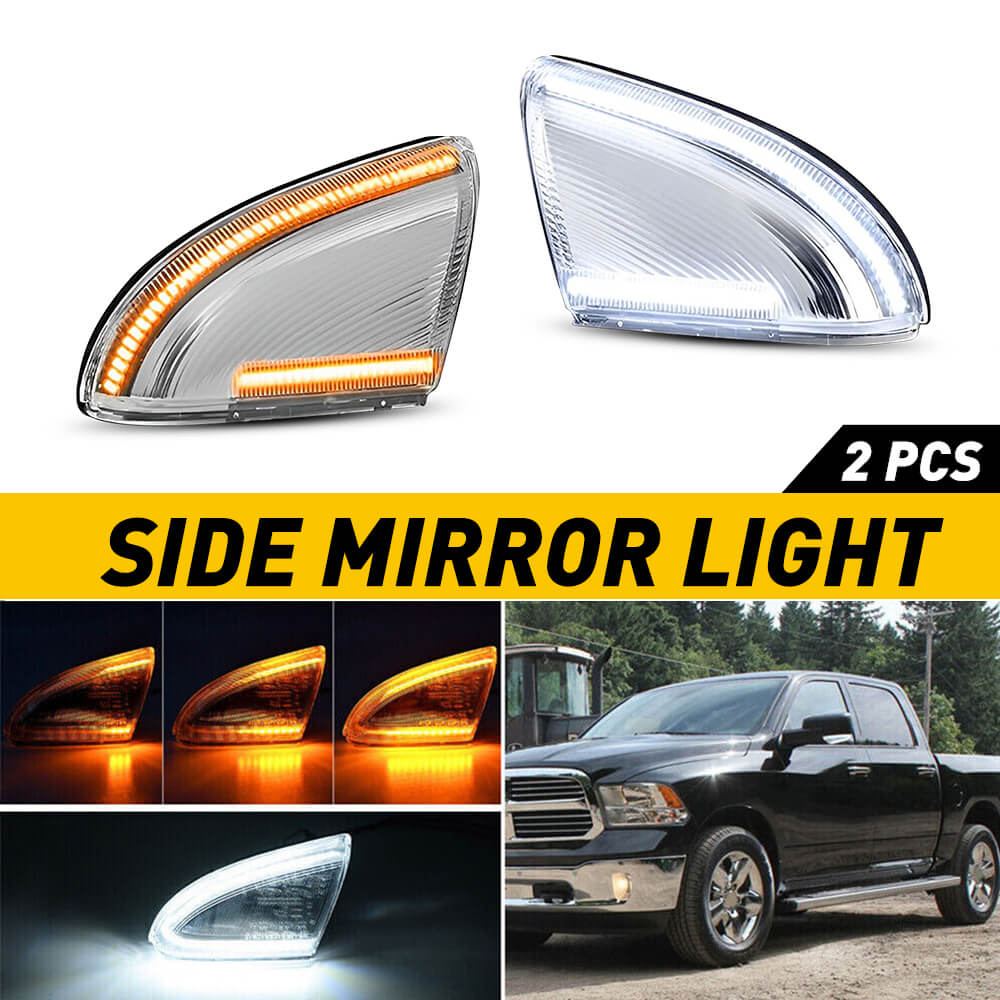 Sequential LED Side Mirror Turn Signal & Puddle Light for Dodge RAM 1500/2500/3500 (2009-2018) | Enhanced Safety & Style | Perfect for Night Driving & Off-Road Adventures