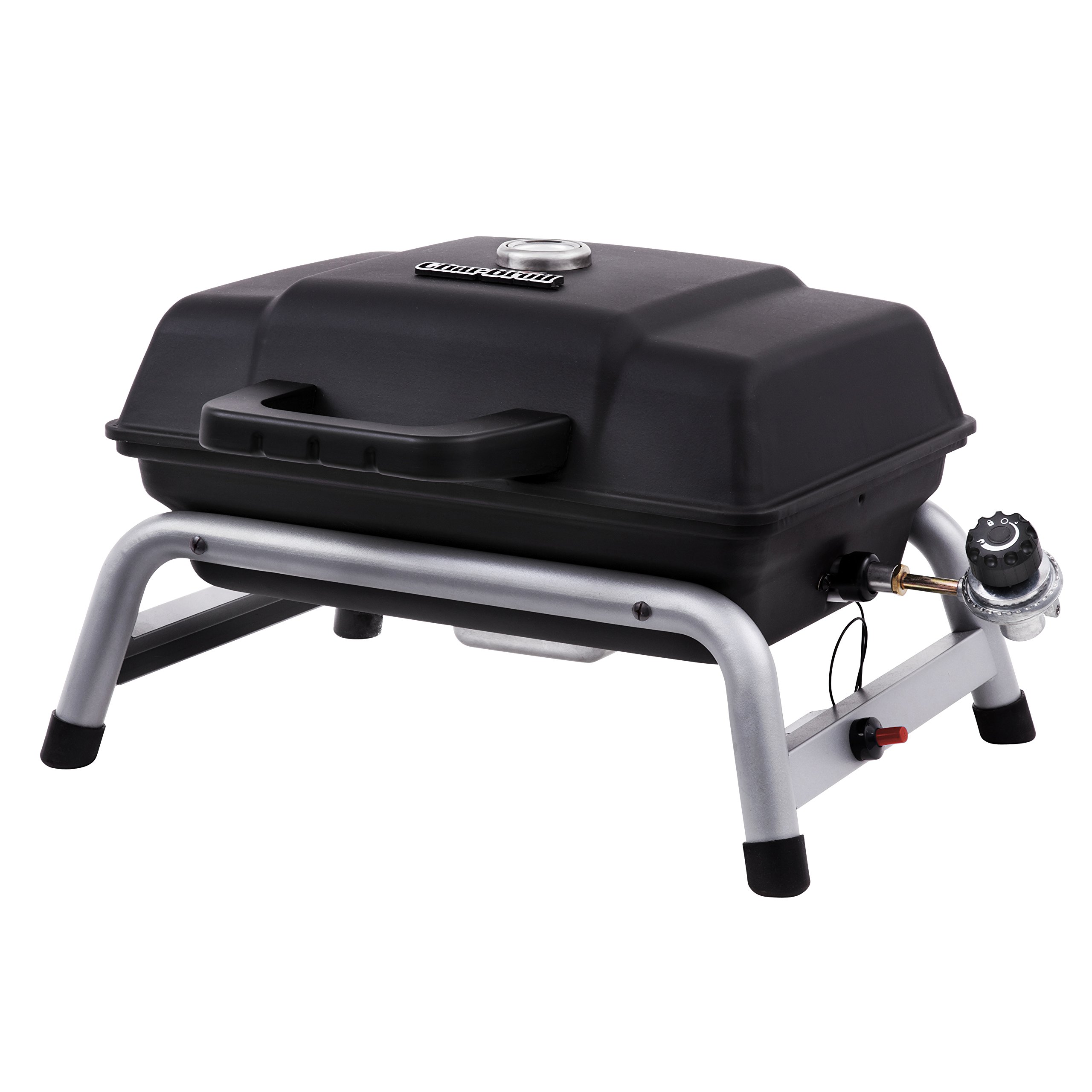 Char-Broil Portable 1-Burner Propane Gas Grill with Flame King Refillable 1LB Propane Cylinder Tanks (2-Pack) - Perfect for Camping, Tailgating & Outdoor BBQs