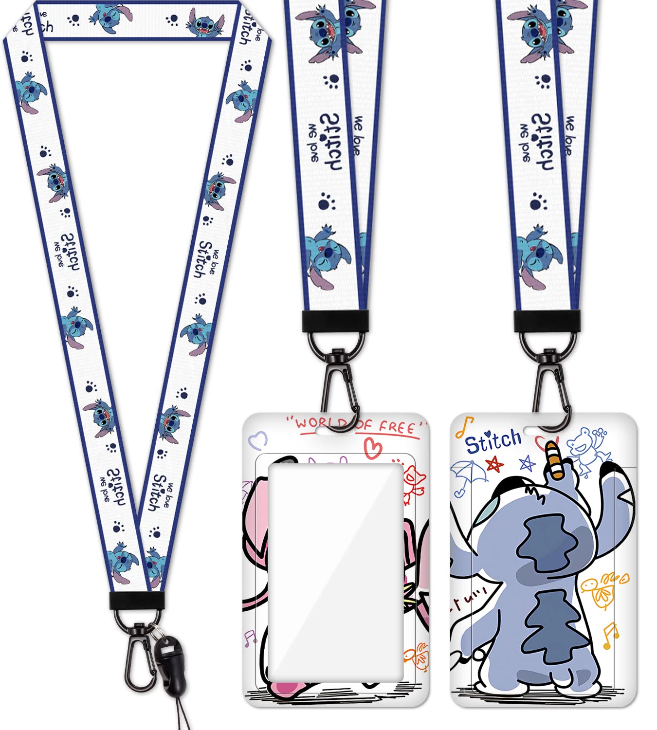 2 Pack Cartoon Lanyard with ID Holder - for Office, School & Events