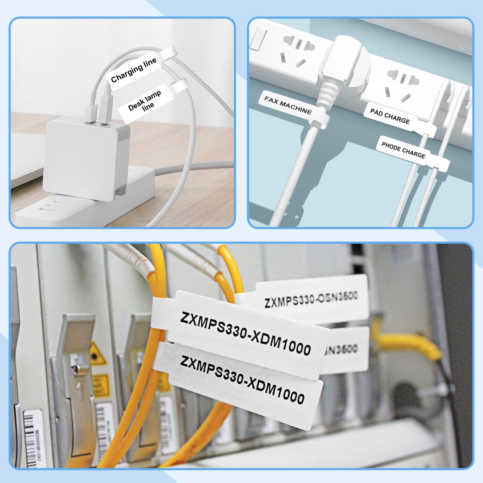 NIIMBOT D11 Label Maker Tape - 6 Rolls Cable Label Paper (0.47
