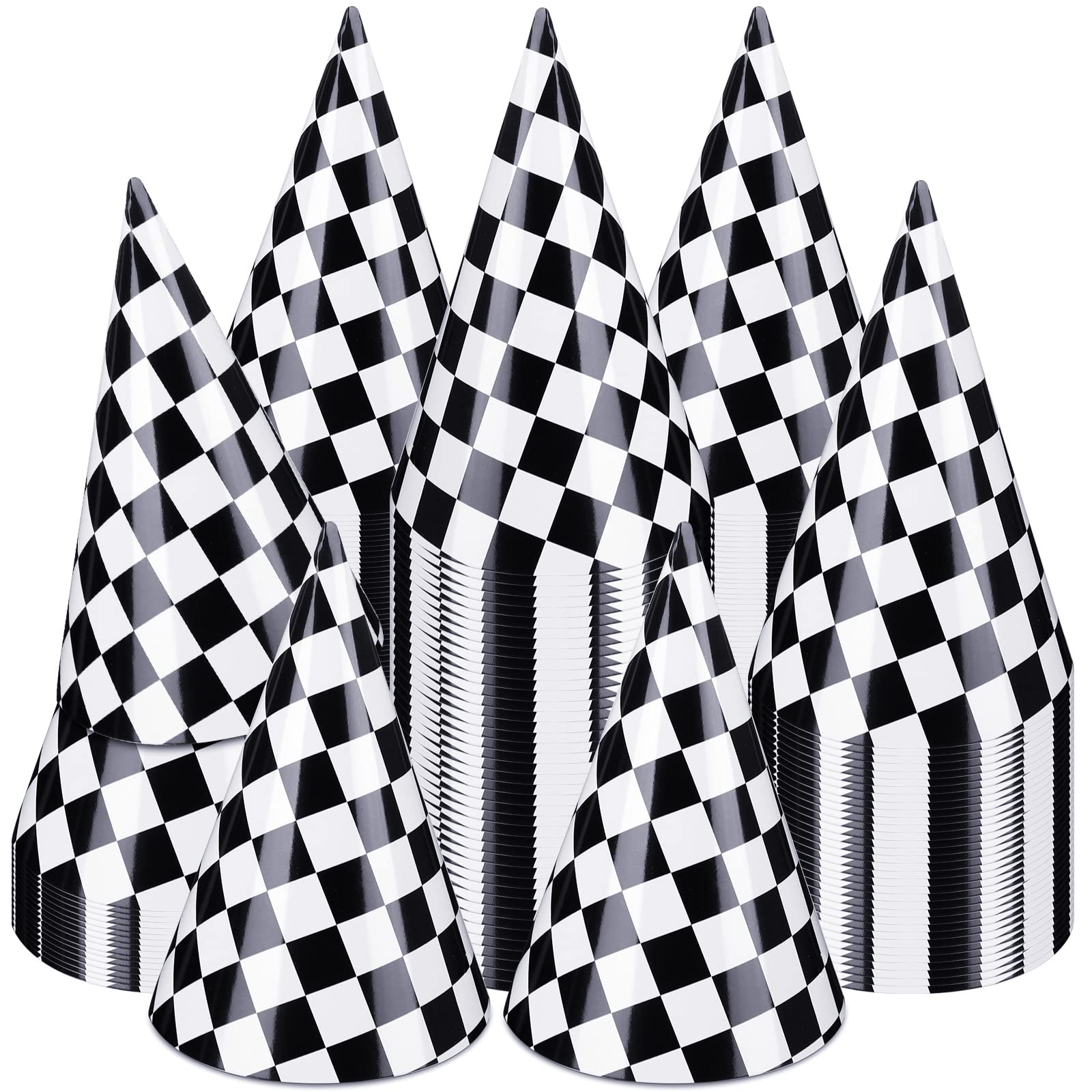 30 Pieces Car & Cow Themed Birthday Party Hats - Colorful Paper Cone Hats for Kids Birthday Party Decorations - Perfect for Race Car Themed Parties, Farm Animal Celebrations & Children's Birthday Events