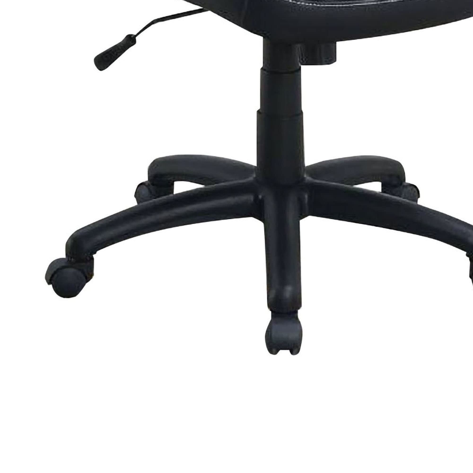 Benjara Ergonomic Office Chair with Curved Cut-Out Padded Back - Black - Comfortable Desk Chair for Home Office, Gaming & Workspace