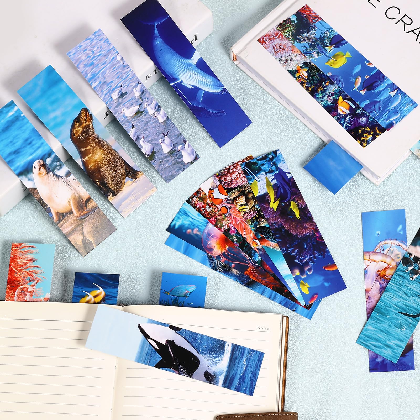 300PCS Bulk Ocean-Themed Bookmarks for Kids - 60 Unique Double-Sided Designs, Cute Book Markers for Students, Classroom Rewards & Reading Incentives | Perfect for School Gifts, Summer Reading Programs & Book Lovers Collections