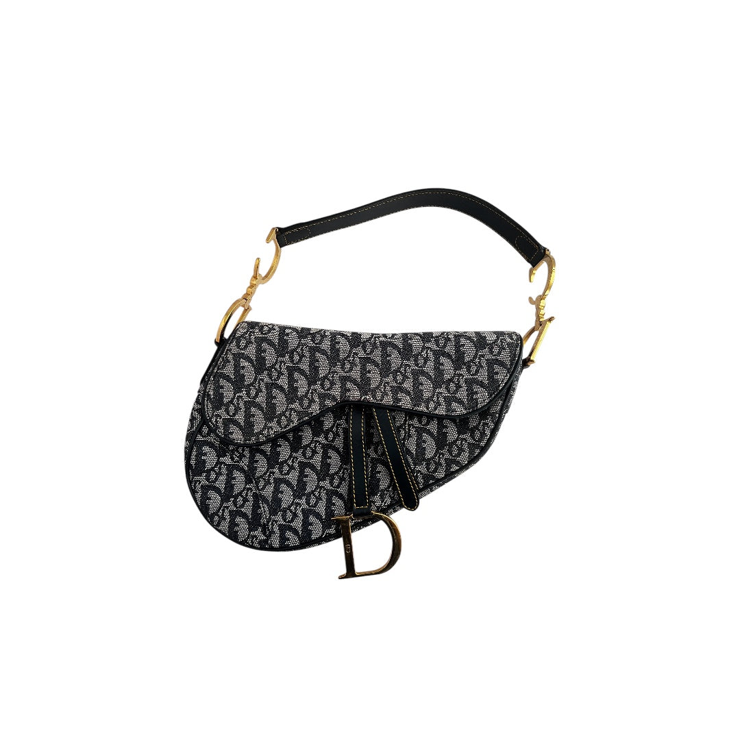 Vintage Dior Blue Diorissimo Saddle Bag - Authentic Designer Handbag for Women, Luxury Crossbody Purse - Perfect for Parties, Date Nights & Special Occasions