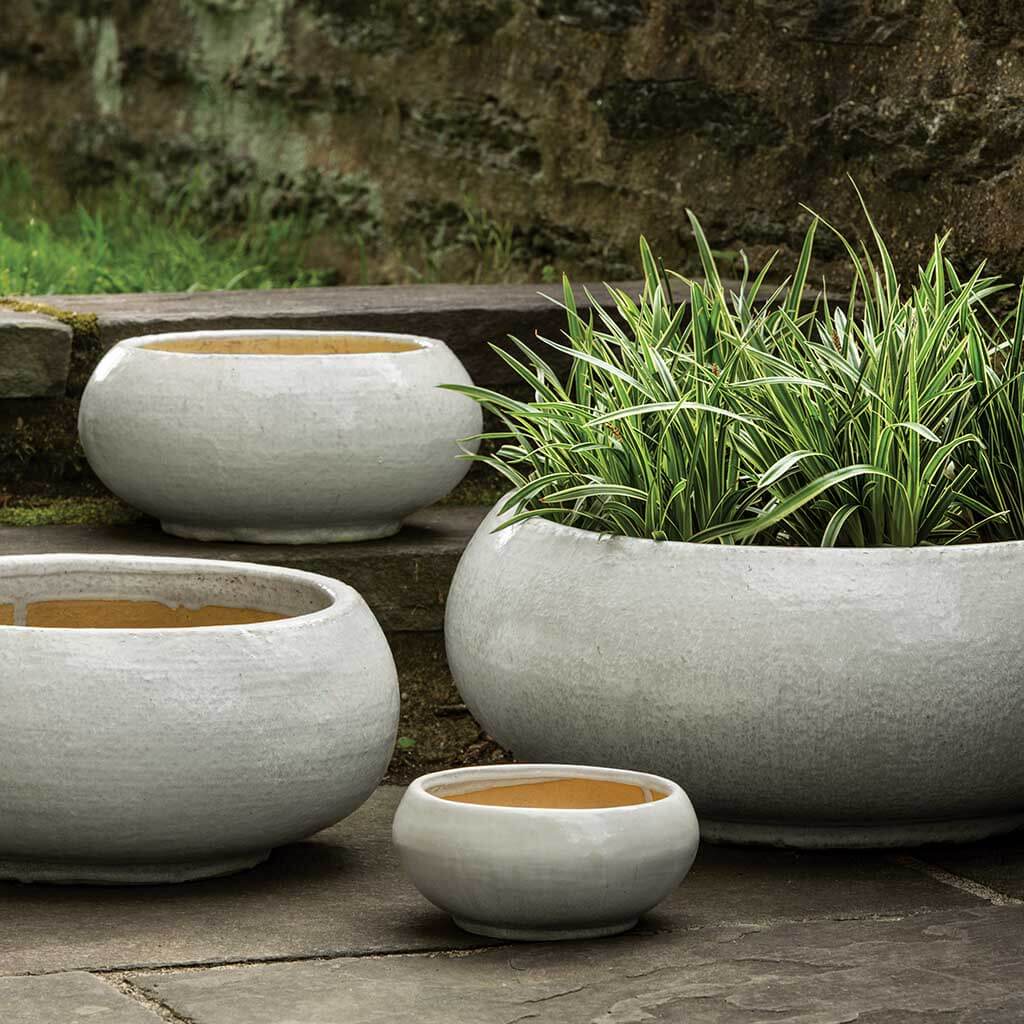 Campania International Misha Planters - Antique Pearl Finish - Elegant Indoor/Outdoor Flower Pots for Home Garden & Patio Decor